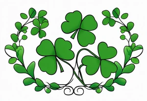 one single three leaf clover on a vine tattoo idea