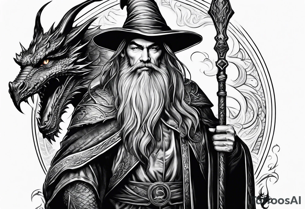 Wizard with dragon tattoo idea