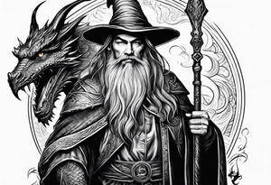 Wizard with dragon tattoo idea