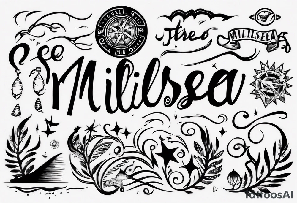 The word "MILLSEA", with an outdoors vibe tattoo idea