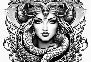 Trident with snake tattoo idea