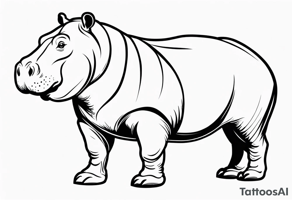 Hippopotamus protection tattoo idea