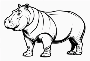 Hippopotamus protection tattoo idea