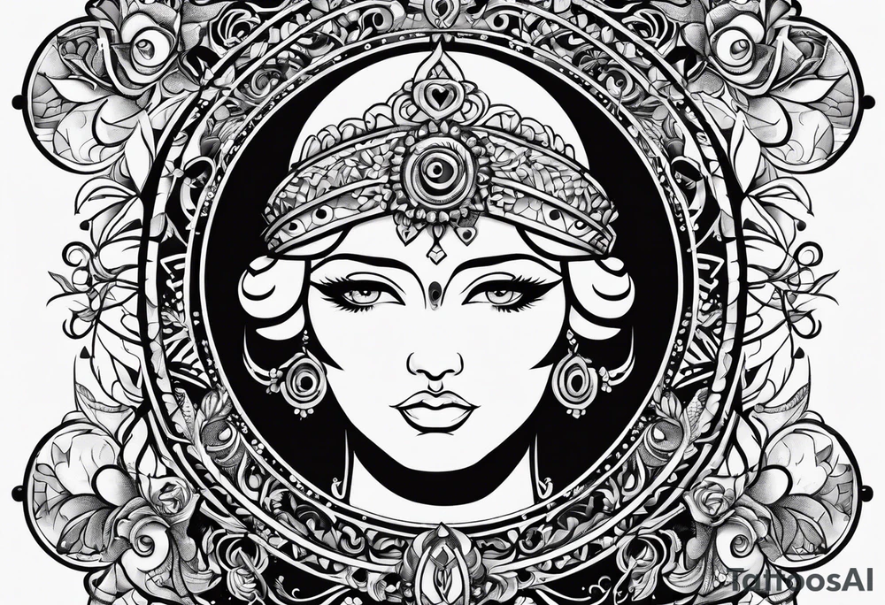 Circle tattoo inside oscar written tattoo idea
