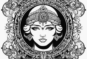 Circle tattoo inside oscar written tattoo idea