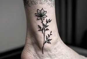 design very minimal Spring tatoo vertically for ankle tattoo idea