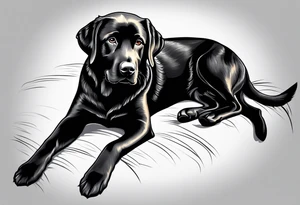 black lab line art tattoo idea