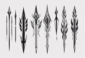 2 parallel spears pointing upwards tattoo idea