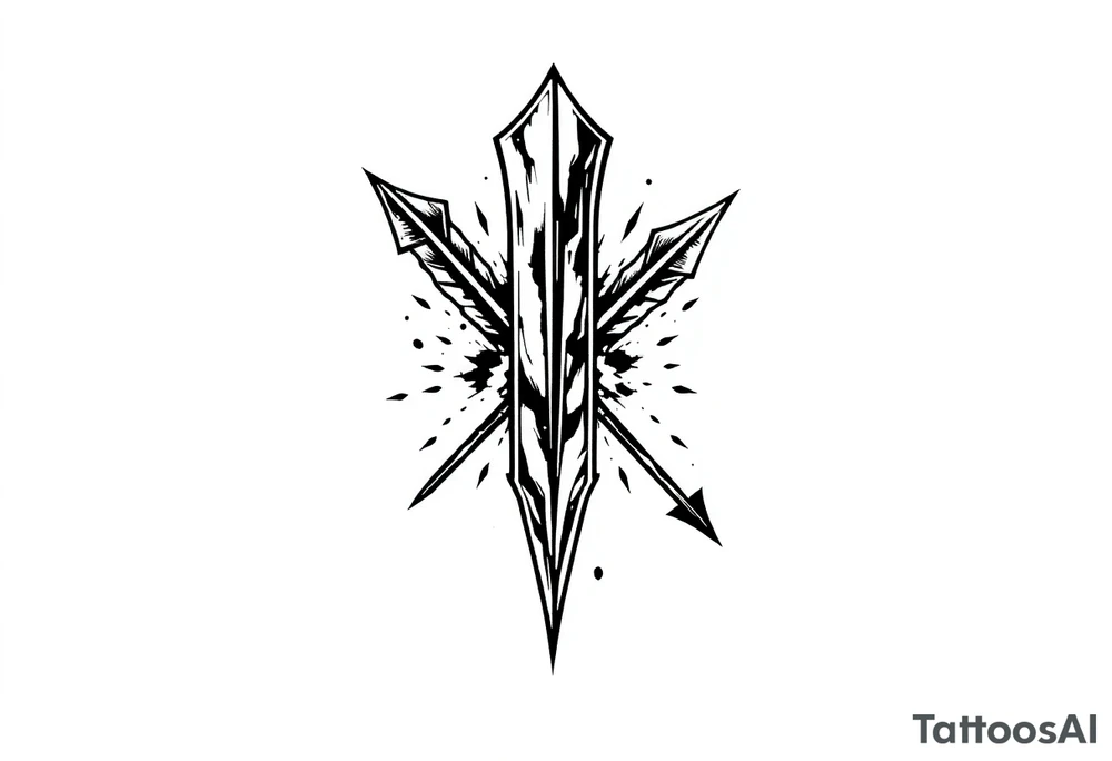 create an arrow that show down tattoo idea