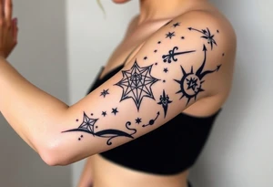 Stars constellation tattoo with libra, cancer, Taurus, 2 scorpio and capricorn tattoo idea