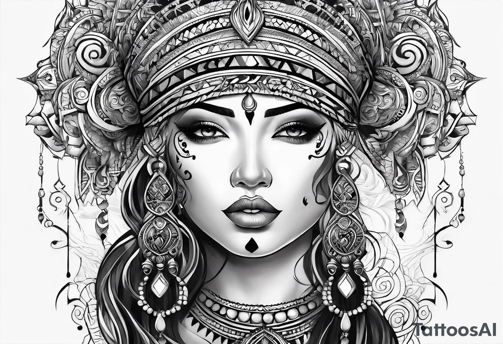 sketch for a tattoo on the hand. a huge number of small tribals and curls tattoo idea