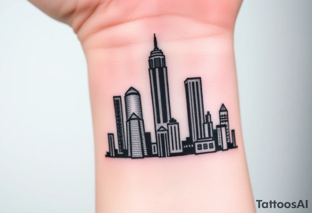 Atlanta city skyline with the A logo tattoo idea
