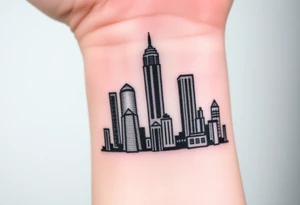 Atlanta city skyline with the A logo tattoo idea