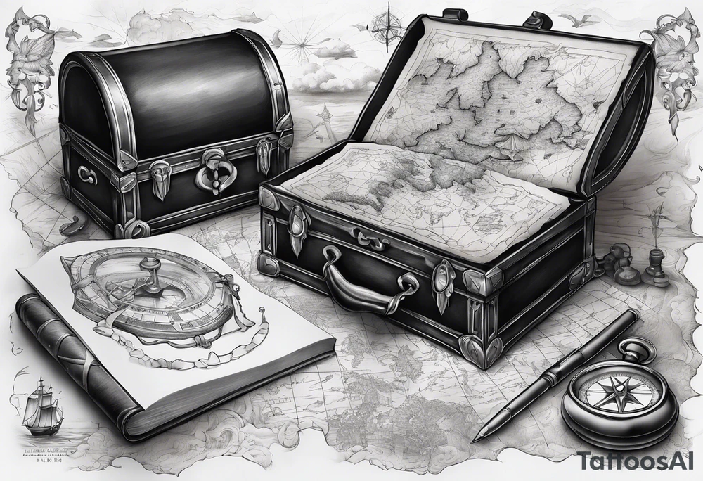 Tattoo that is for chest in is treasure map tattoo idea