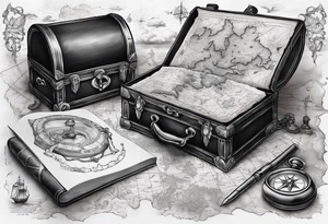 Tattoo that is for chest in is treasure map tattoo idea