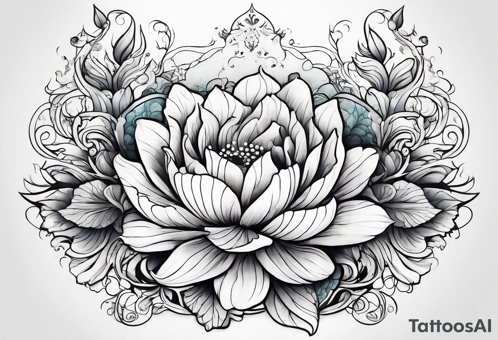 sea, flower tattoo idea