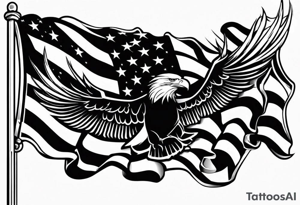 flag with eagle on it tattoo idea