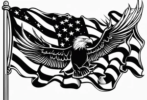 flag with eagle on it tattoo idea