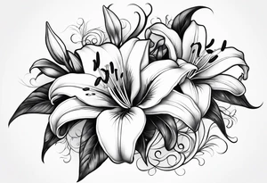 bird lillies tattoo idea