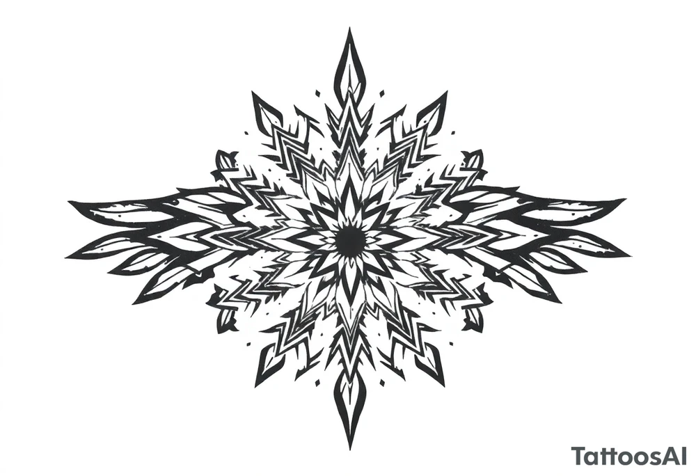 spiritual feather indian mandala shaman tattoo idea