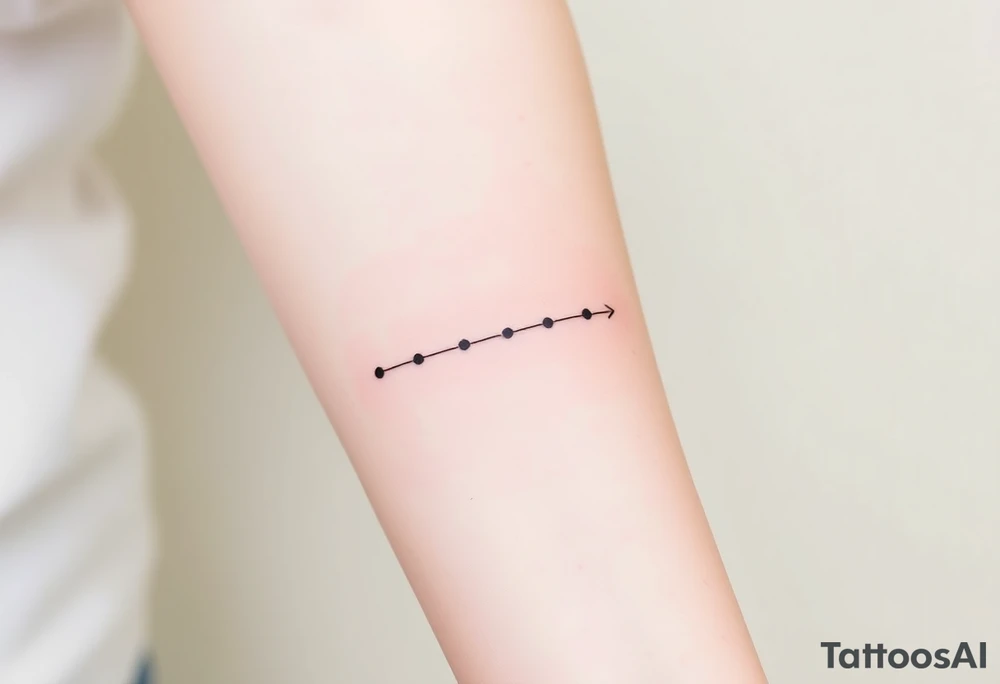 Can you design a few options for a meaningful minimal tattoo with dots, lines or stars that represents my kids? Three are living and two are deceased and I want something that represents that difference tattoo idea