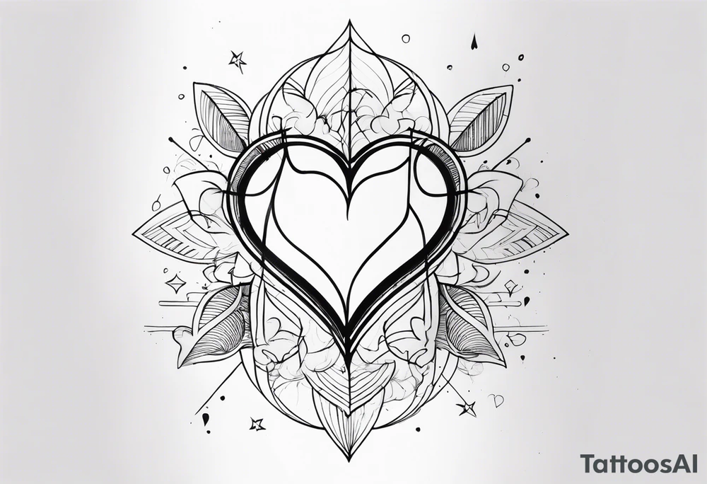 Medley with lines and hearts tattoo idea