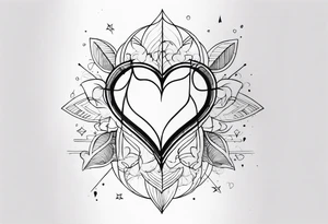 Medley with lines and hearts tattoo idea