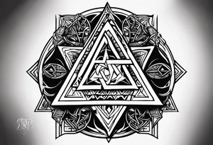 Its a pagan charm of the tetragrammaton to represent powerful the connection God is to Rebecca Sierra as a chosen one designed by God himself with female flair tattoo idea