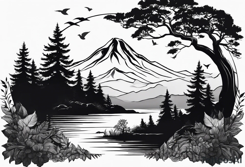 Bäume silhouette tattoo idea