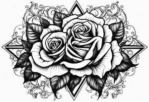 Roses with thorns wrapped around a crucifix tattoo idea
