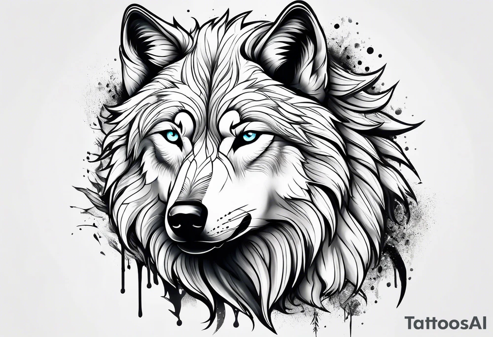white wolf tattoo idea