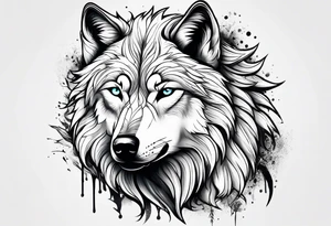 white wolf tattoo idea