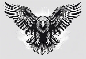 eagle full body fly vector tattoo idea
