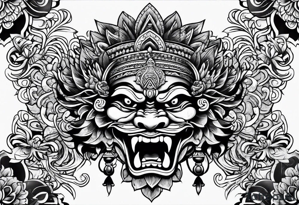 majestic barong indonesia tattoo idea