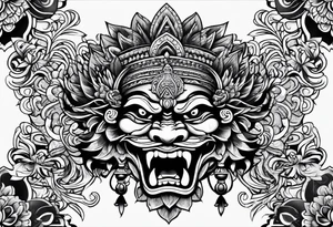 majestic barong indonesia tattoo idea