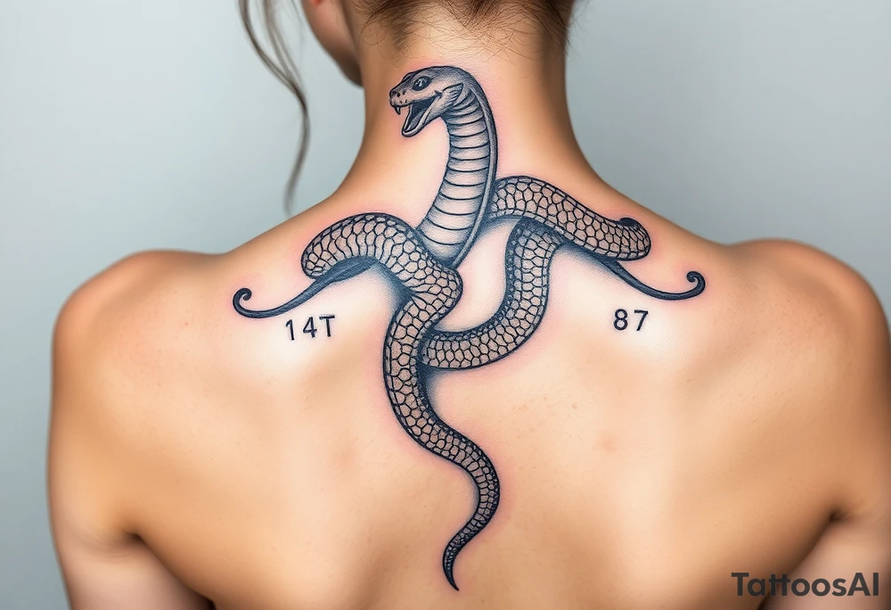 Snake rebirth shedding skin Javanese 
Down spine tattoo idea