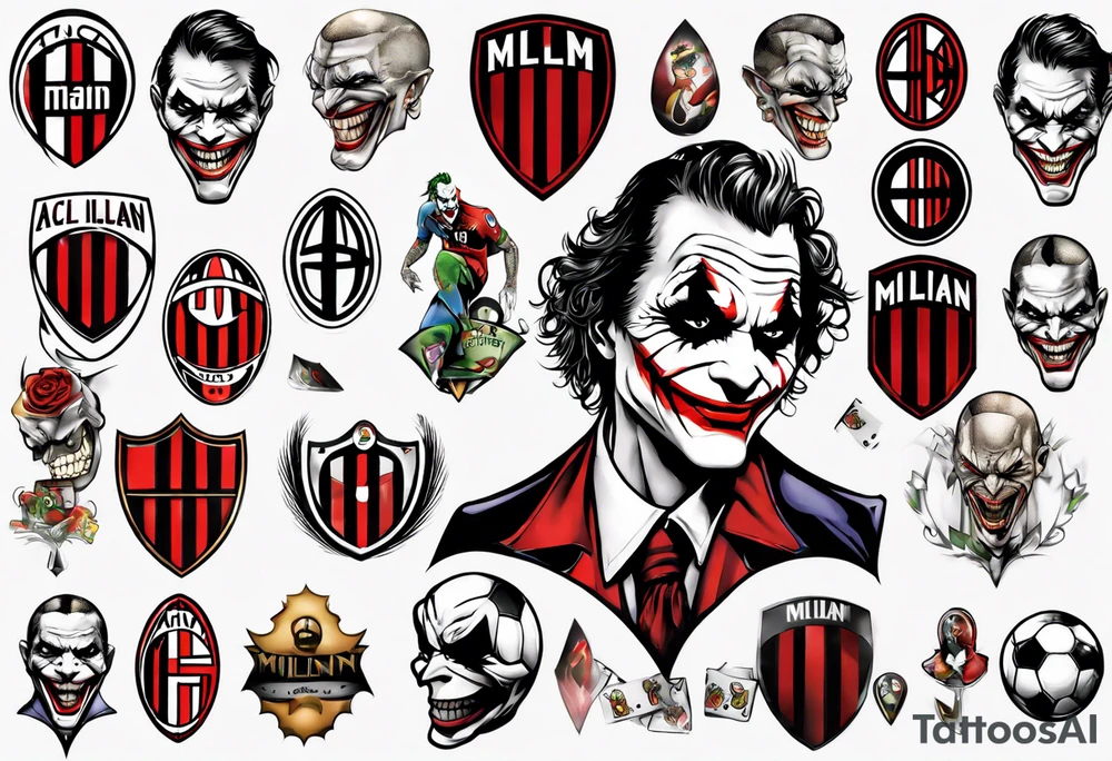 Joker, ac milan, soccer tattoo idea