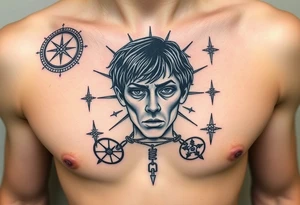 A clockwork orange movie related with symbols and alex face tattoo idea