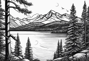 Lake Tahoe trees tattoo idea