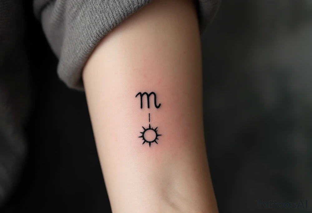 astrology sunsign aquarius in rough / mysterious aesthetic astrology inspired tattoo idea