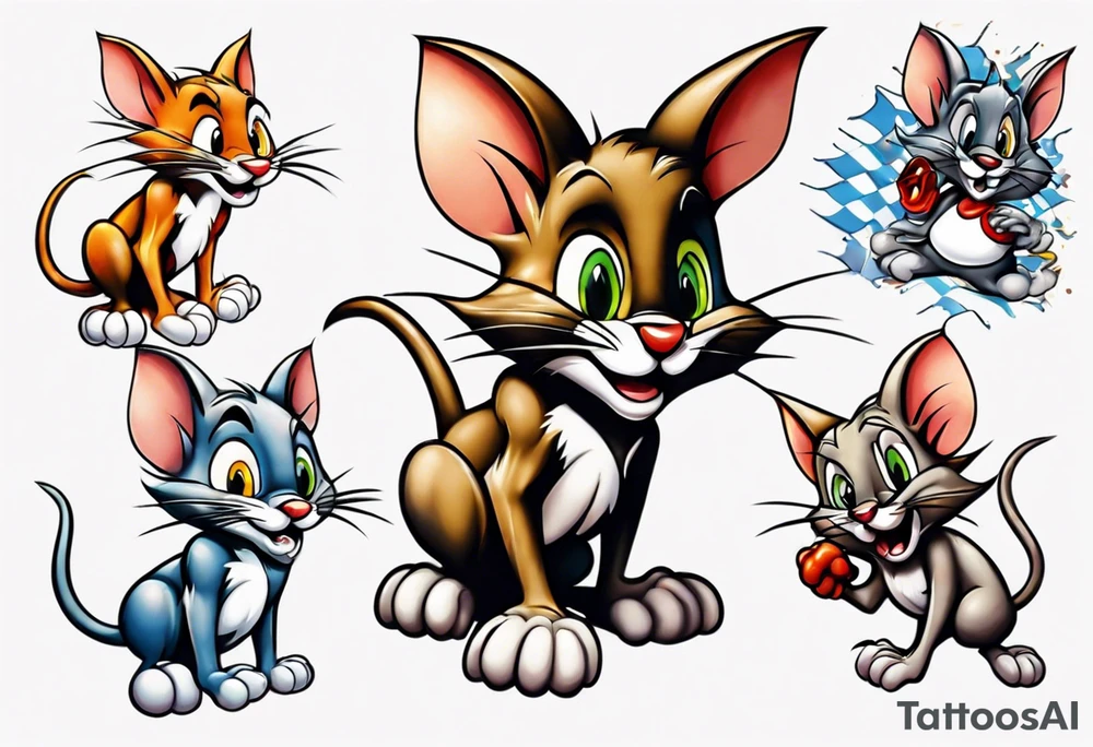 Spike and tyke from Tom and Jerry tattoo idea
