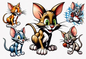 Spike and tyke from Tom and Jerry tattoo idea