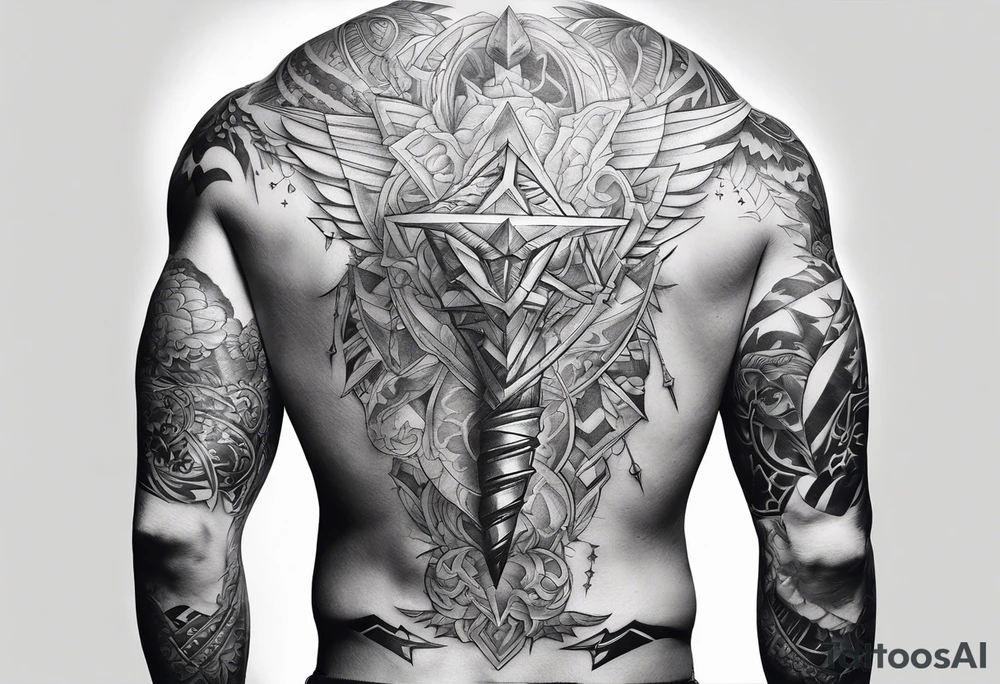 Lighting bolt across the whole back tattoo idea