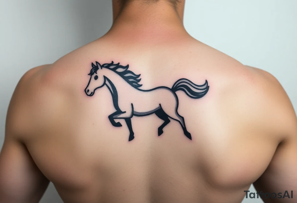 horse silhouette tattoo idea