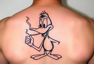 Older Daffy duck smoking tattoo idea