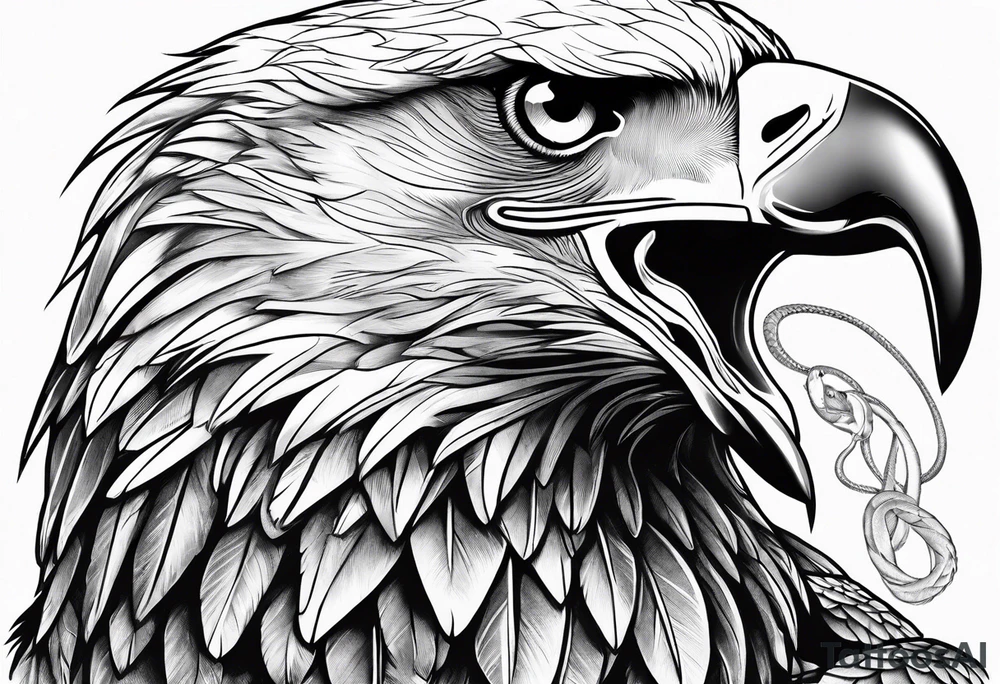 Eagle fighting with a snake tattoo idea
