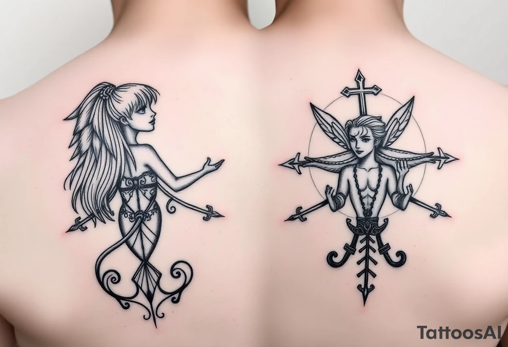 Best friends trying to stay positive even though both are at crossroads numbers 996 one is a Virgo and other is a sagittarius like smaller tattoos tattoo idea