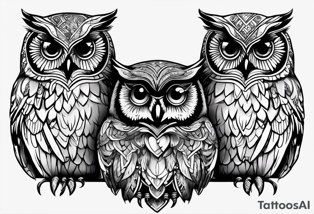 Owls
Hear no evil, see no evil, speak no evil tattoo idea