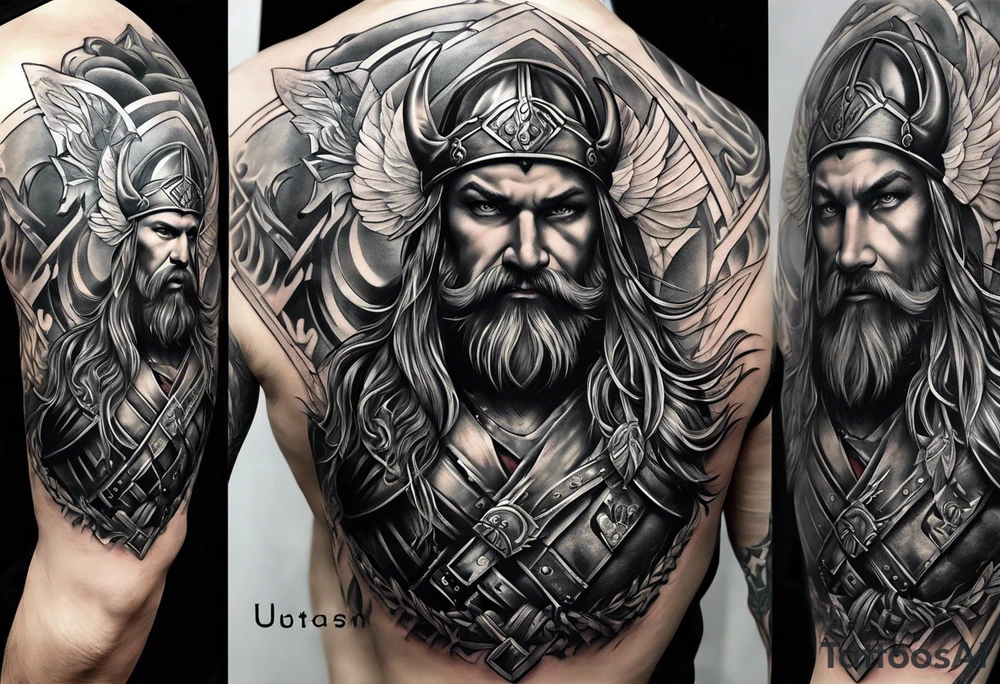 Full sleeve viking tattoo tattoo idea