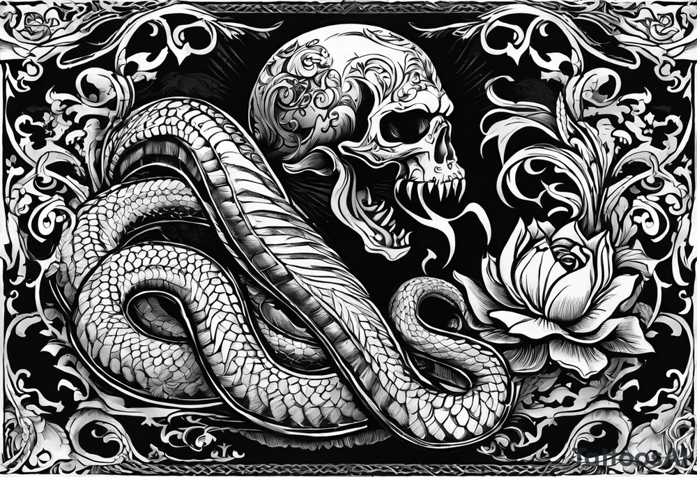 The Luke 10:19 bible verse: "Behold, I give unto you power to tread on serpents and scorpions, and over all the power of the enemy: and nothing shall by any means hurt you" tattoo idea